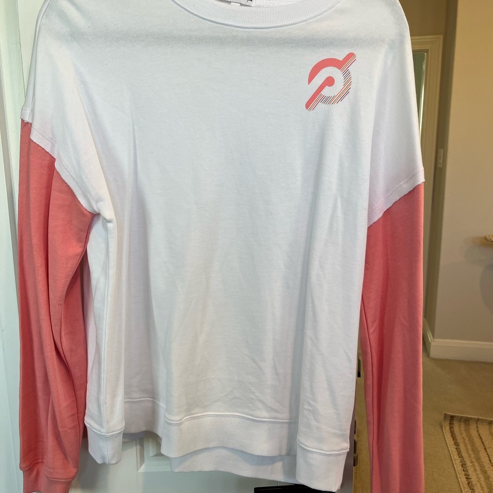 Peloton Pink and White Long Sleeve Top